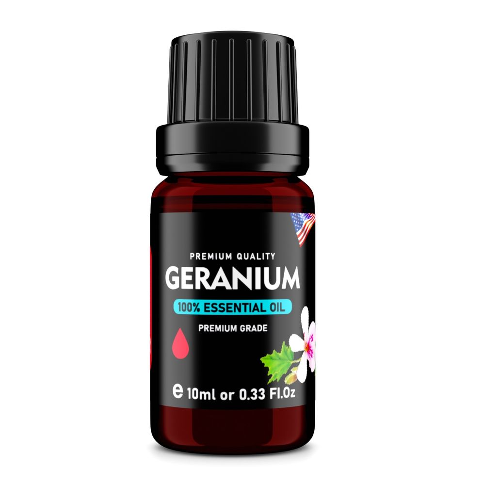 Geranium (Pelargonium graveolens) 100% Essential Oil, Premium Grade, 10ml