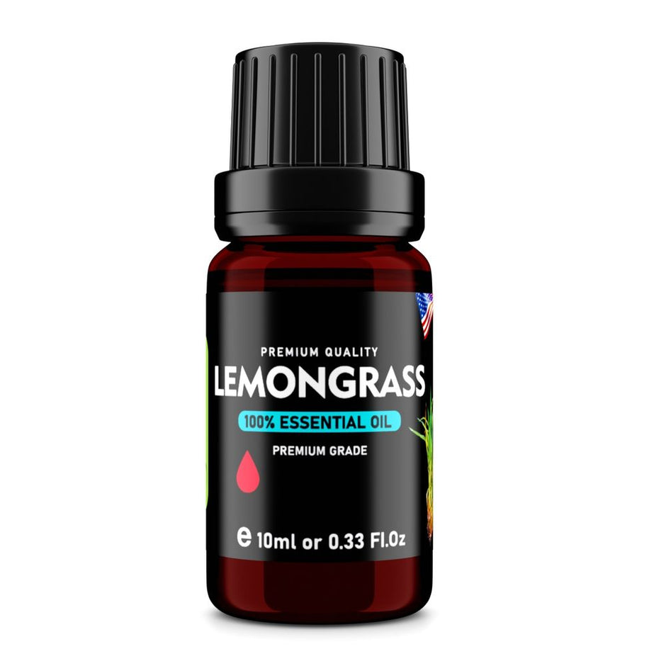 Lemongrass (Cymbopogon citratus) 100% Essential Oil, Premium Grade, 10ml