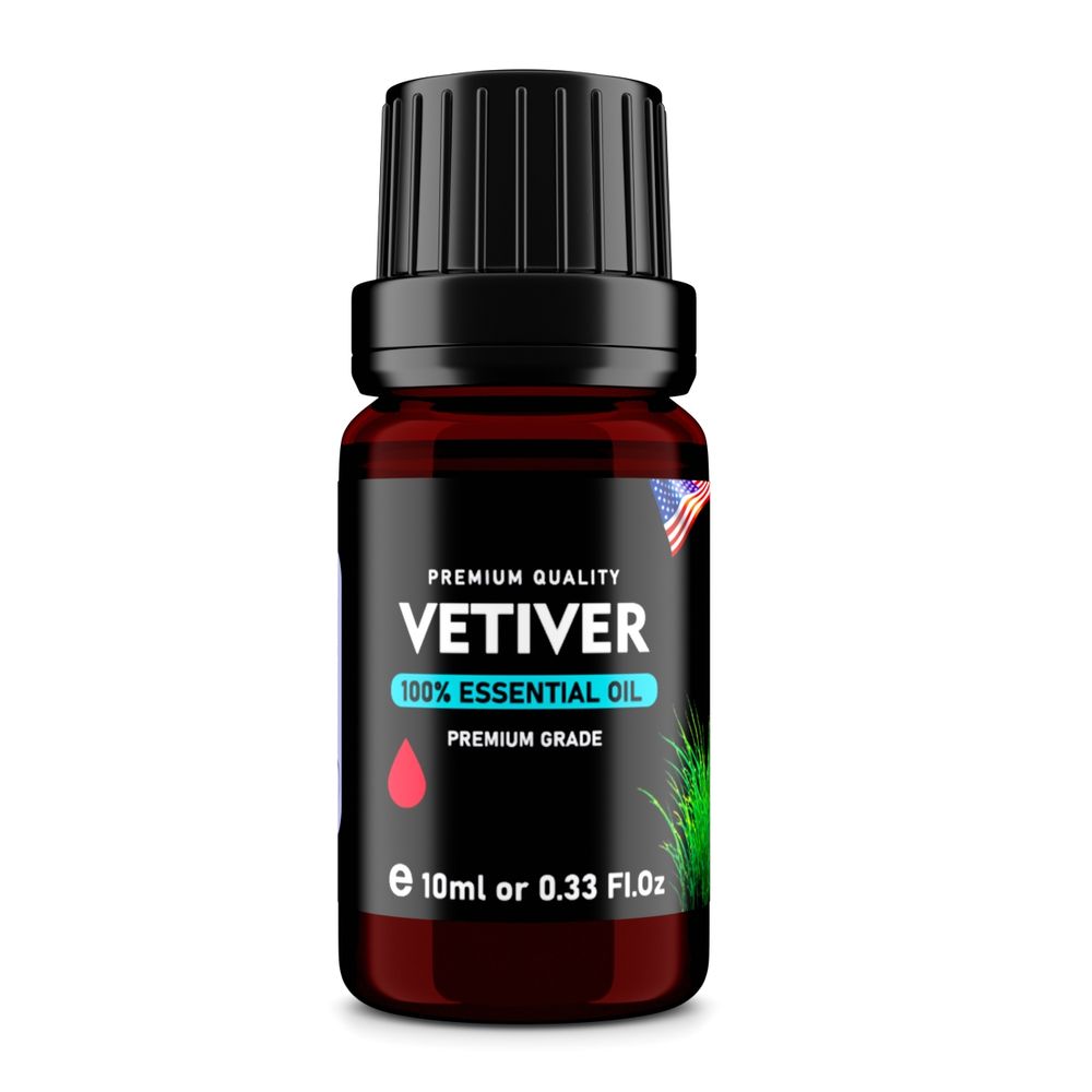Vetiver (Vetiveria zizanoides) 100% Essential Oil, Premium Grade, 10ml
