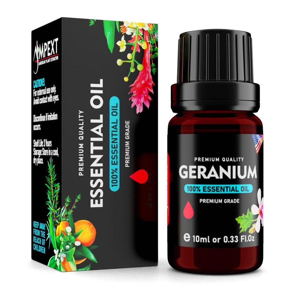 Geranium (Pelargonium graveolens) 100% Essential Oil, Premium Grade, 10ml