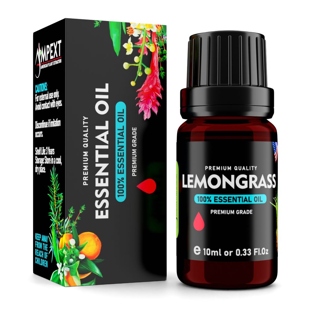 Lemongrass (Cymbopogon citratus) 100% Essential Oil, Premium Grade, 10ml