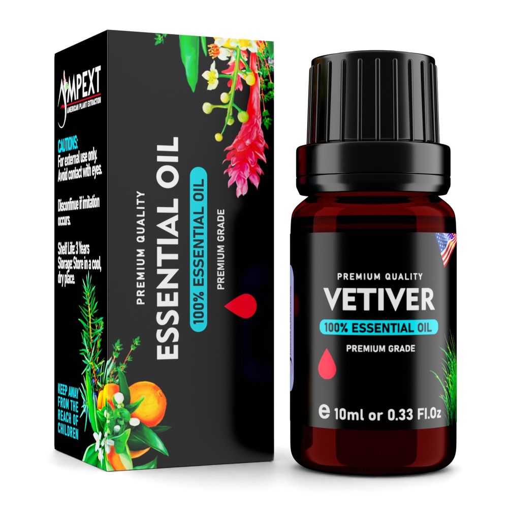 Vetiver (Vetiveria zizanoides) 100% Essential Oil, Premium Grade, 10ml