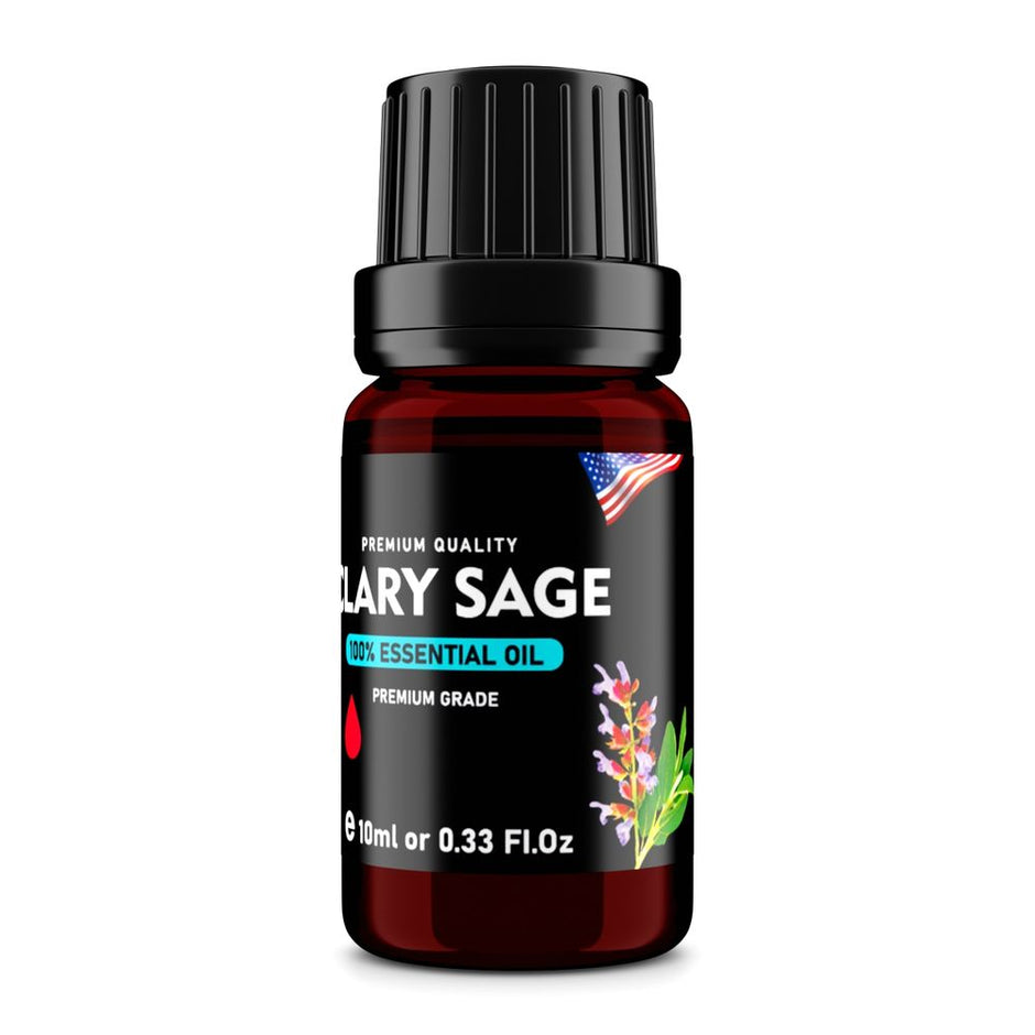 Clary Sage (Salvia sclarea) 100% Essential Oil, Premium Grade, 10ml