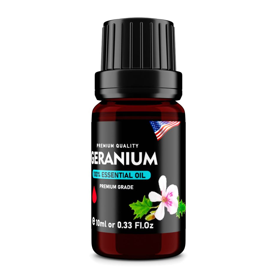 Geranium (Pelargonium graveolens) 100% Essential Oil, Premium Grade, 10ml
