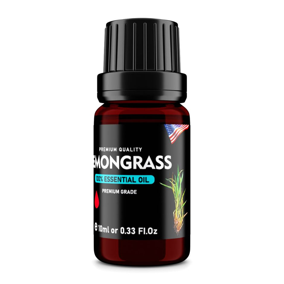 Lemongrass (Cymbopogon citratus) 100% Essential Oil, Premium Grade, 10ml