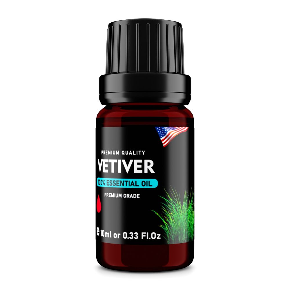 Vetiver (Vetiveria zizanoides) 100% Essential Oil, Premium Grade, 10ml