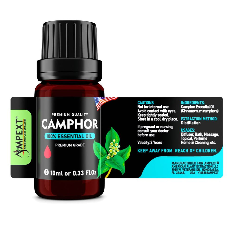 Camphor (Cinnamomum camphora) 100% Essential Oil, Premium Grade, 10ml
