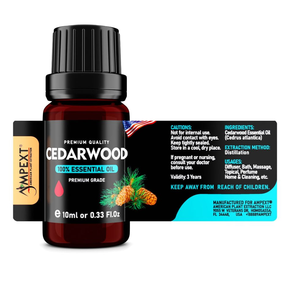 Cedarwood (Cedrus atlantica) 100% Essential Oil, Premium Grade, 10ml