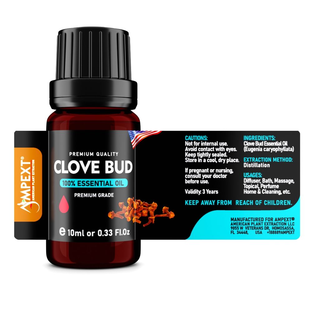 Clove Bud (Syzygium aromaticum) 100% Essential Oil, Premium Grade, 10ml