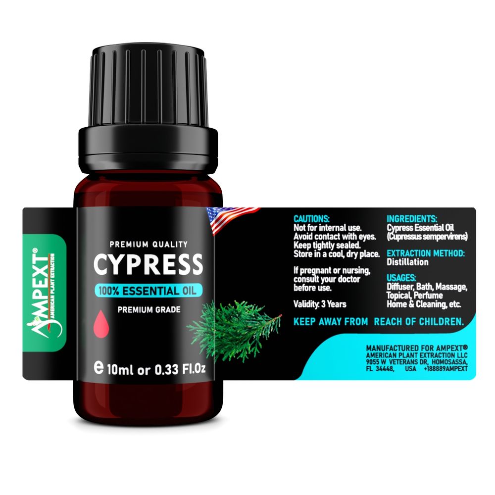 Cypress (Cupressus sempervirens) 100% Essential Oil, Premium Grade, 10ml