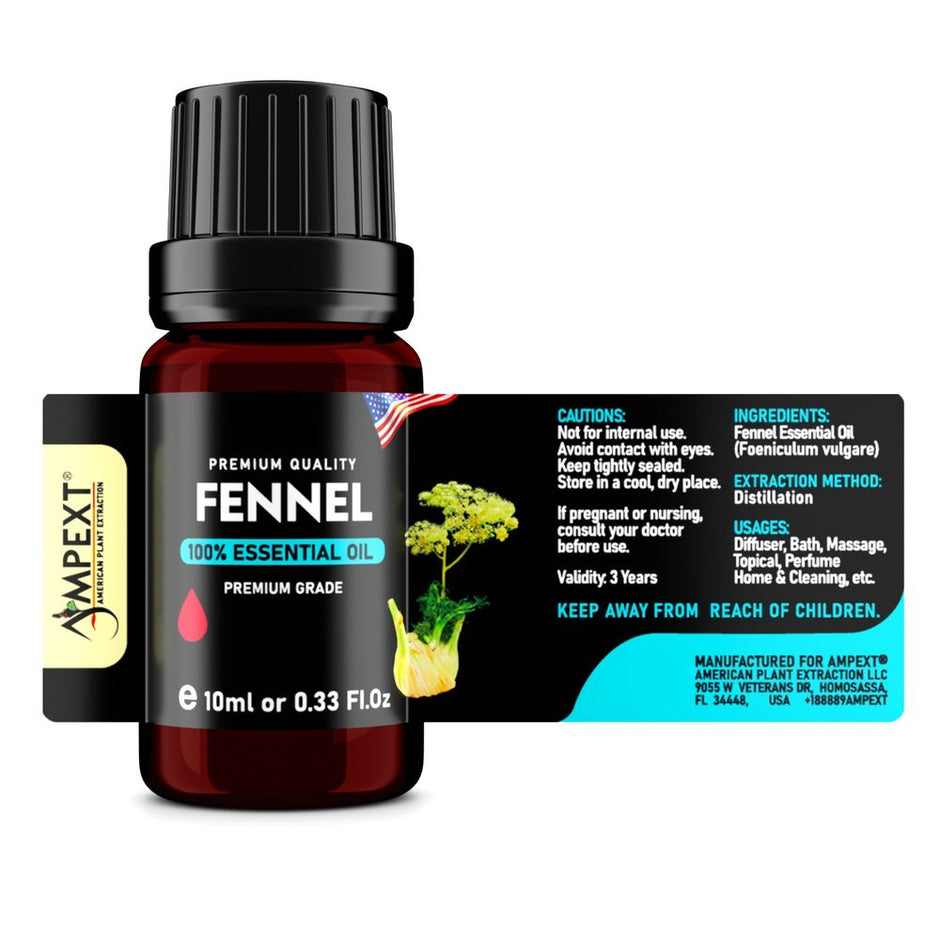 Fennel (Foeniculum vulgare) 100% Essential Oil, Premium Grade, 10ml