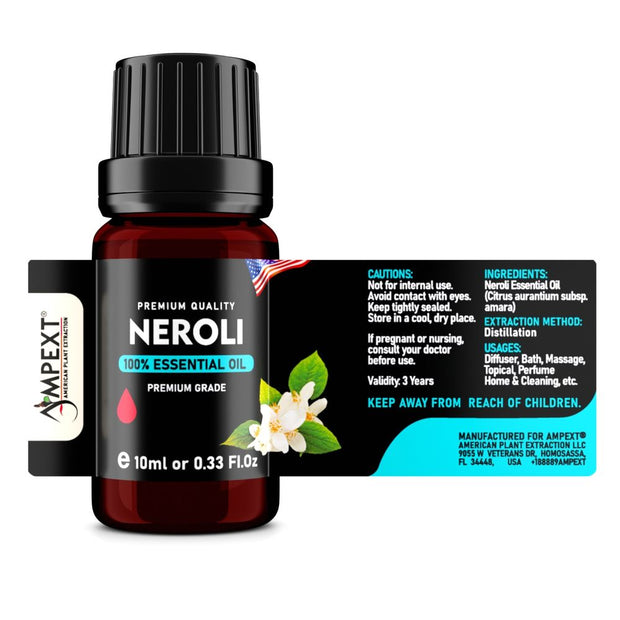 Neroli (Citrus aurantium) 100% Essential Oil, Premium Grade, 10ml
