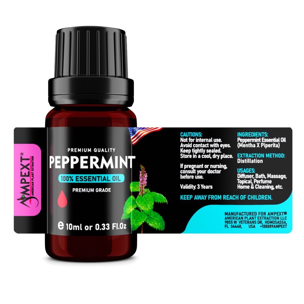Peppermint (Mentha piperita) 100% Essential Oil, Premium Grade, 10ml