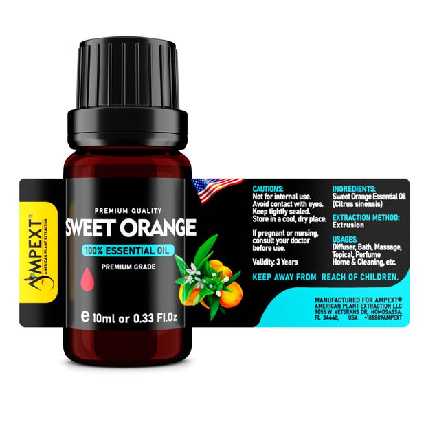 Sweet Orange (Citrus sinensis) 100% Essential Oil, Premium Grade, 10ml