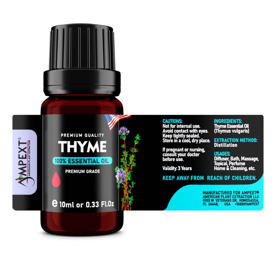 Thyme (Thymus vulgaris) 100% Essential Oil, Premium Grade, 10ml