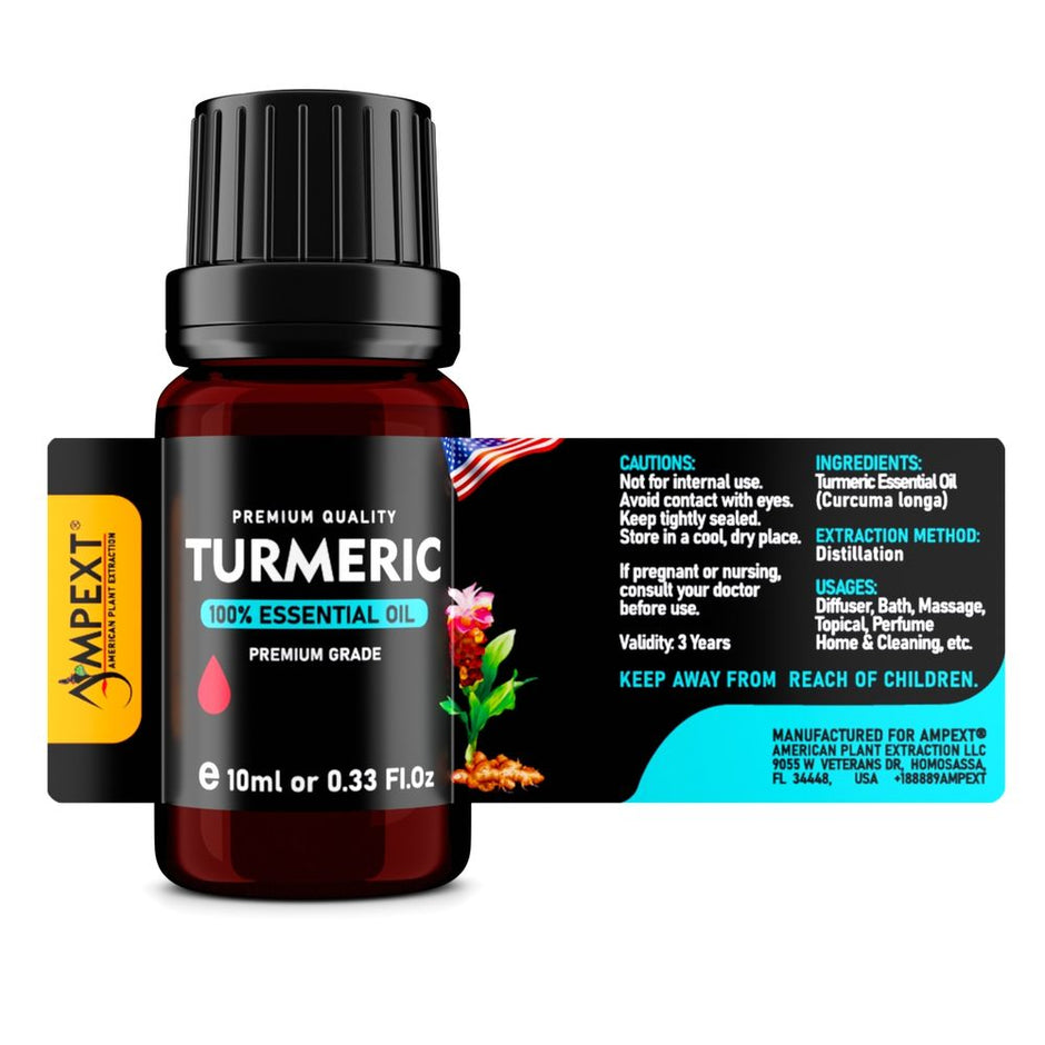 Turmeric (Curcuma longa) 100% Essential Oil, Premium Grade, 10ml