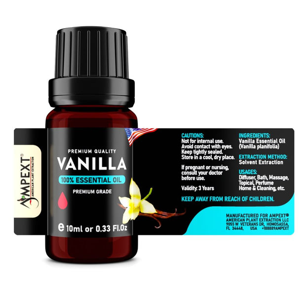 Vanilla (Vanilla planifolia) 100% Essential Oil, Premium Grade, 10ml
