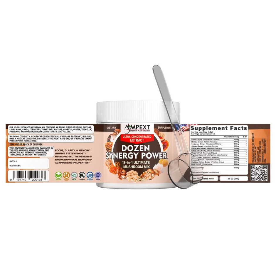 Dozen Synergy Power™ 12-IN-1 Mushroom Extract POWDER