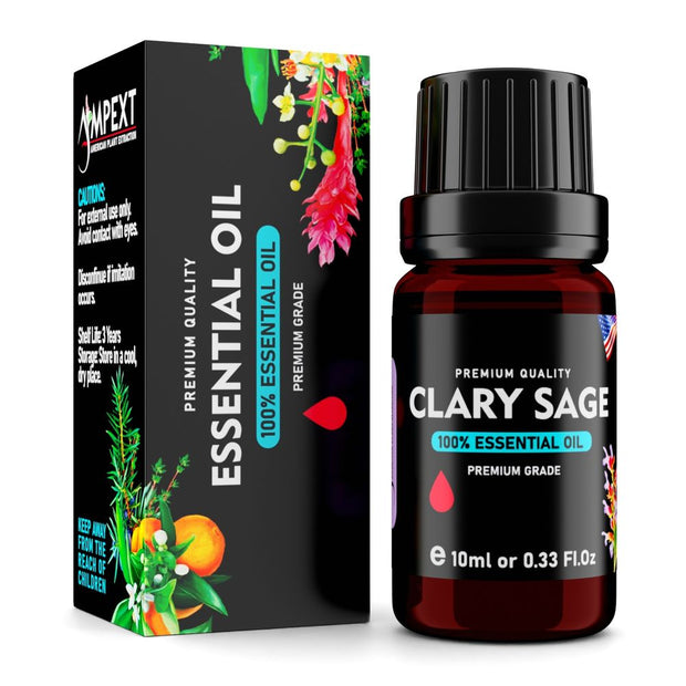 Clary Sage (Salvia sclarea) 100% Essential Oil, Premium Grade, 10ml
